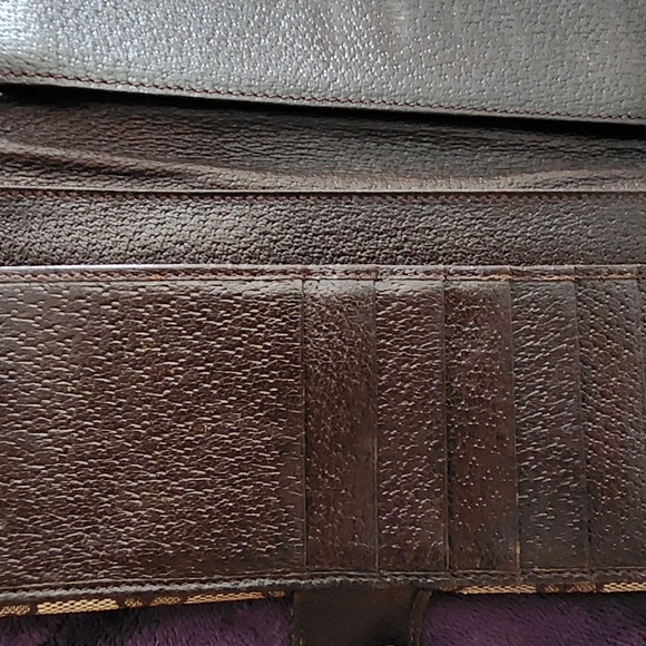 Gucci GG Monogram Womens Brown Canvas Long Bi-fold Wallet - Picture 15 of 16